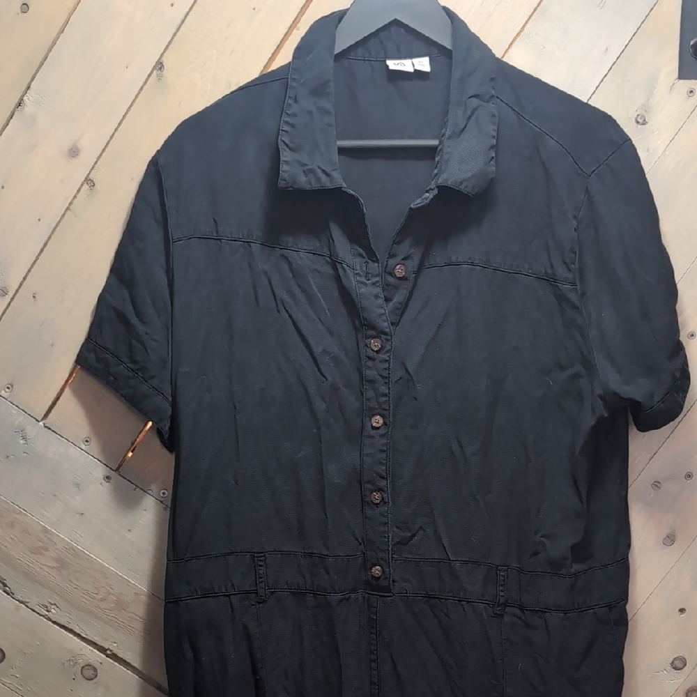 tentree Black Button-Up Jumpsuit